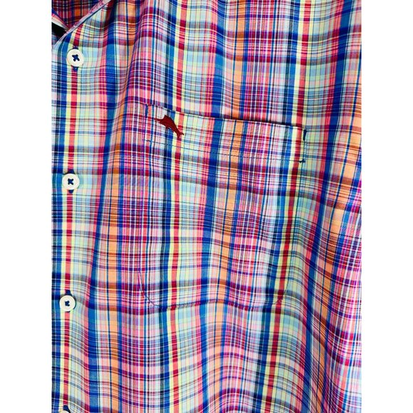 Tommy Bahama Sarasota Stretch Multicolor Plaid Long Sleeve Button-Up Shirt L/XL - Picture 8 of 15